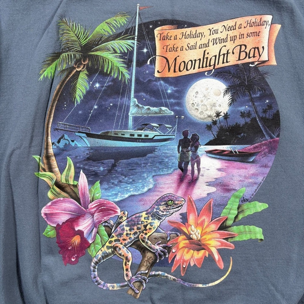 Vintage 90's Caribbean‎ Soul Sweatshirt 2XL Gray Cotton Moonlight Bay Crewneck
